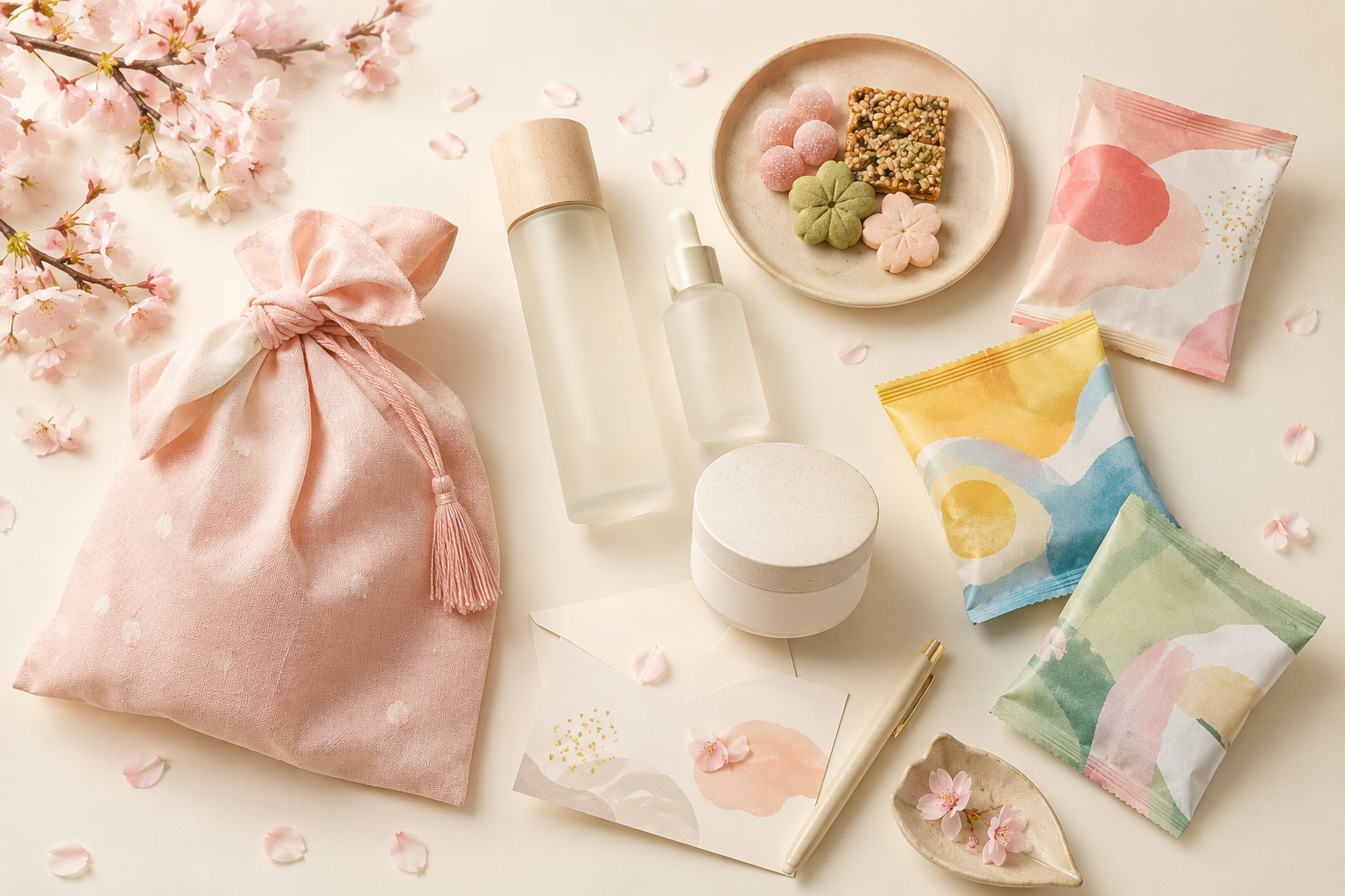 A curated flat lay of Japanese beauty and everyday goods